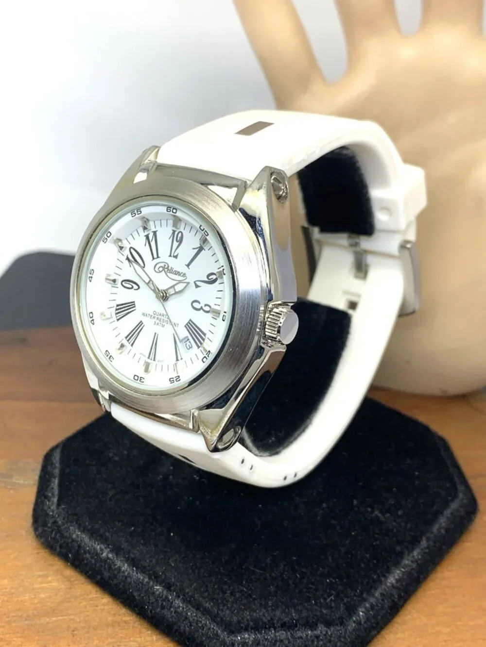 Reliance By Croton Men's Watch RE306051 Quartz White Dial Rubber Strap 42mm